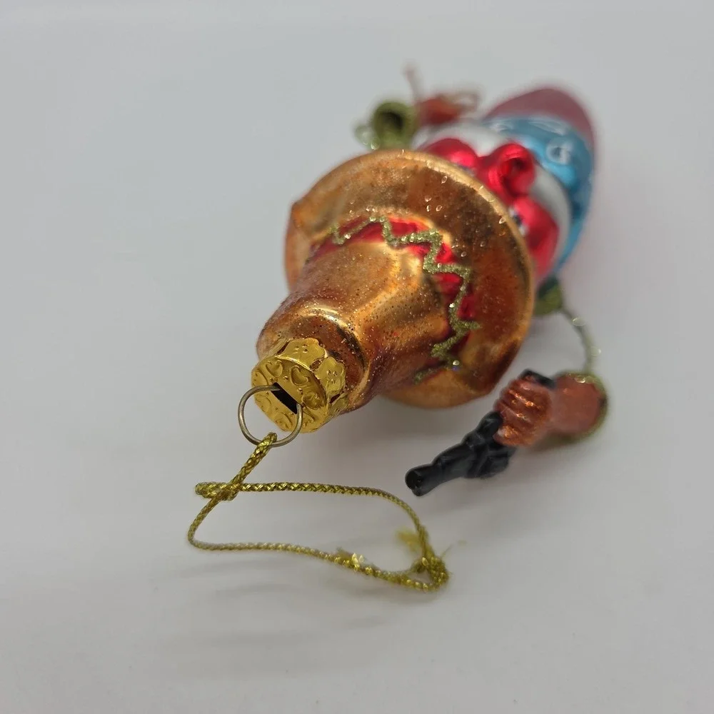 Red Hot Chili Pepper Cowboy Ornament Blown Glass Christmas Tree Decor Festive